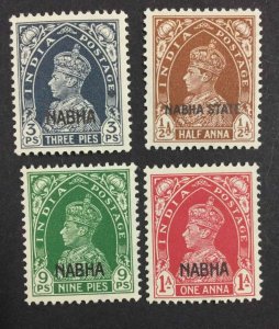 MOMEN: INDIA NABHA SG #95-98 1941-5 MINT OG H £167 LOT #63756