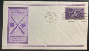 1939 Washington D USA First Day cover FDC A Century Of Baseball Issue