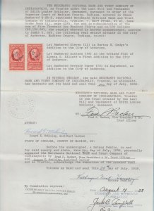 U.S. Scott #R674 Revenue Stamps - Indiana Warranty Deed - See Pictures
