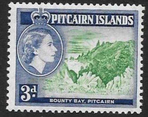 PITCAIRN ISLANDS SG22 1957 3d EMERALD & DEEP ULTRAMARINE MNH