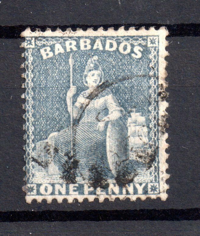 Barbados 1861 1d pale blue fine used SG18 WS15525