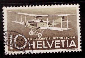 Switzerland Scott C32 used airmail bi-plane