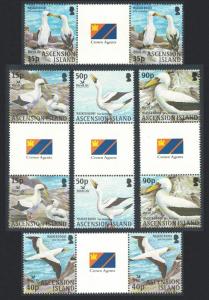 Ascension Birdlife International 2nd series Masked Booby 5v Gutter Pairs