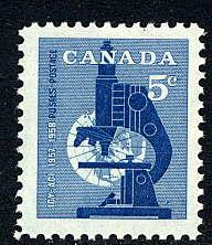 Canada #376 mint, Microscope