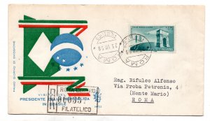 Italia FDC Venetia 1958 Amicizia Italo-Brasiliana traveled Racc.l'Italia