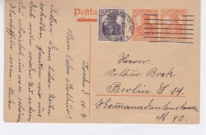 Germany Dresden 1920 to Berlin  postal stationary stamps card R21326
