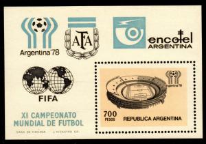 Argentina - Mint Souvenir Sheet Scott #1192 (Soccer World Cup)