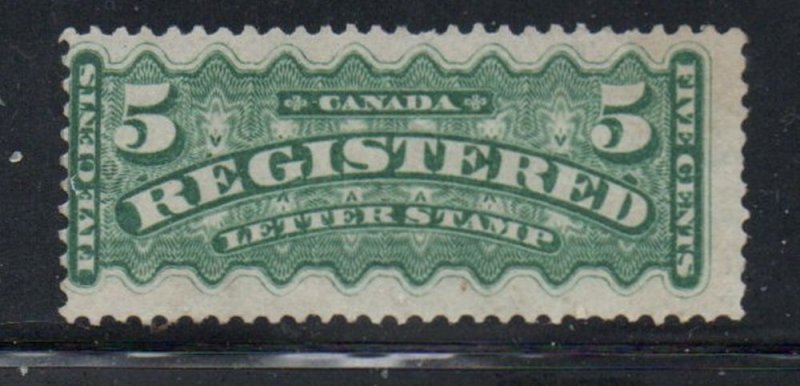 Canada Sc F2 1875 2 c green Registration stamp mint