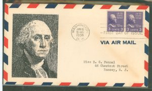 United States #807 On Cover  (Fdc)