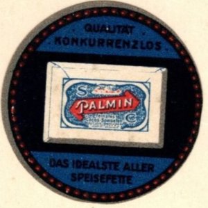 Vintage Germany Poster Stamp Palmin Finest Vegetable Fat