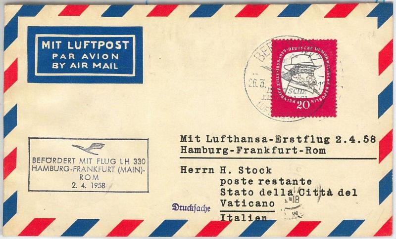 64794 - GERMANY DDR - POSTAL HISTORY - FIRST FLIGHT COVER - CIRCUS CLOWN 1958