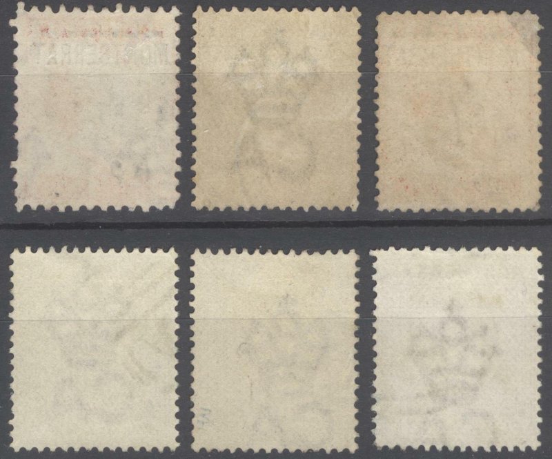 Montserrat 1883 1/2d-4d+PERF12 1d SG 6-12ex11 Scott 6-11ex9 VFU Cat £175($226)