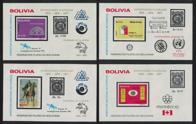 Bolivia Olympic Games Space Zeppelin Events 1975 4 MSs 1975 MNH MI#Block 52-55