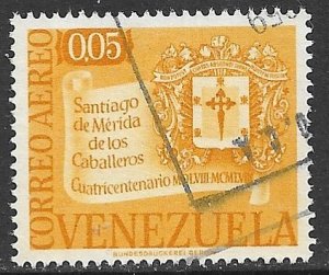 VENEZUELA 1958 5c Arms of Merida Airmail Sc C674 VFU