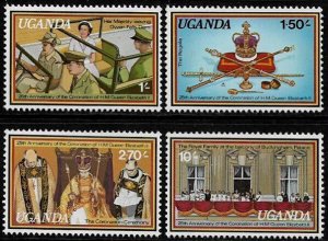 Uganda #215-8 MNH Set - 25th Anniversary of Coronation