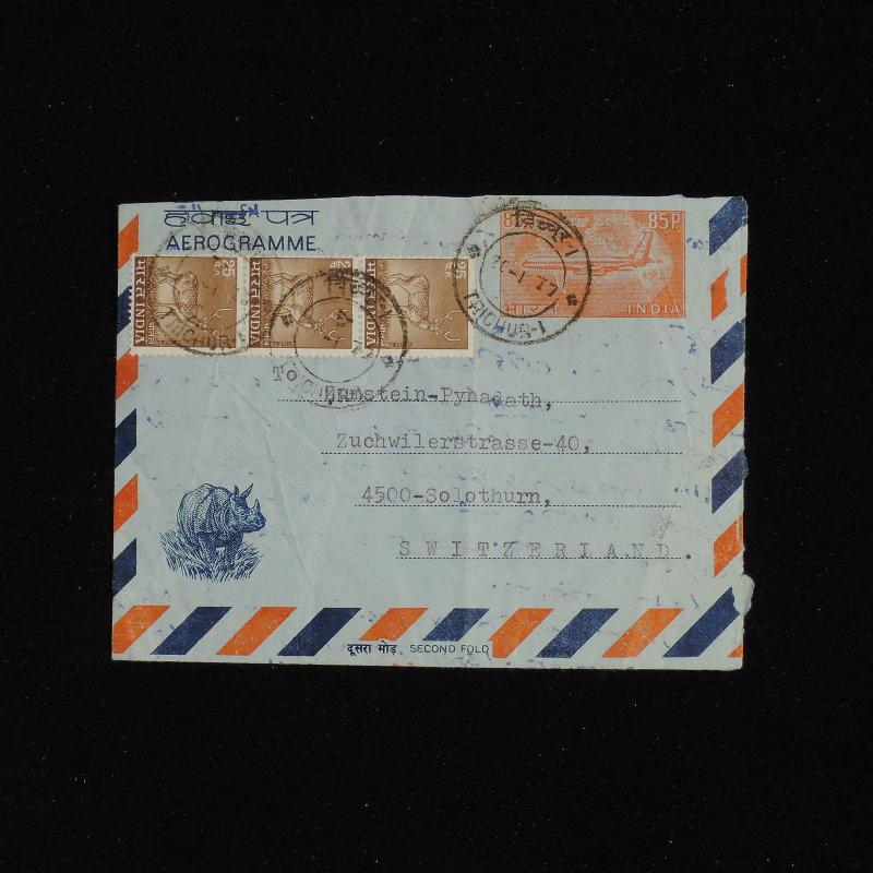 ZS-AC492 INDIA IND - Airletter, To Solothurn Switzerland Cover