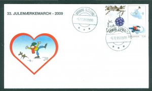 Denmark Cover. 2009. Dog,Skate. Nykøb. Sj “Christmas  Seal Walk # 33 Sc# 1448A.