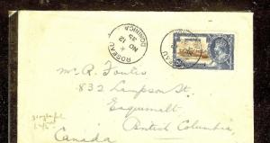 DOMINICA (P2110B)  SILVER JUBILEE 2 1/2D SINGLE FRANK TO CANADA