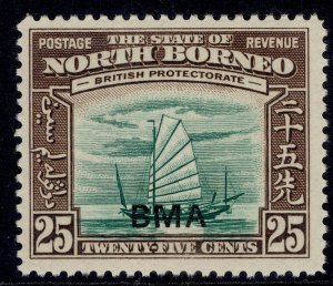 NORTH BORNEO GVI SG330, 25c green & chocolate, NH MINT. Cat £10.