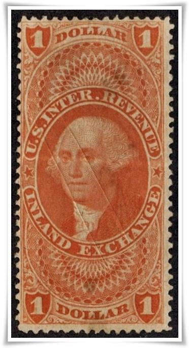 R69c $1.00 Revenue: Inland Exchange (1862-71) Cut Cancelled