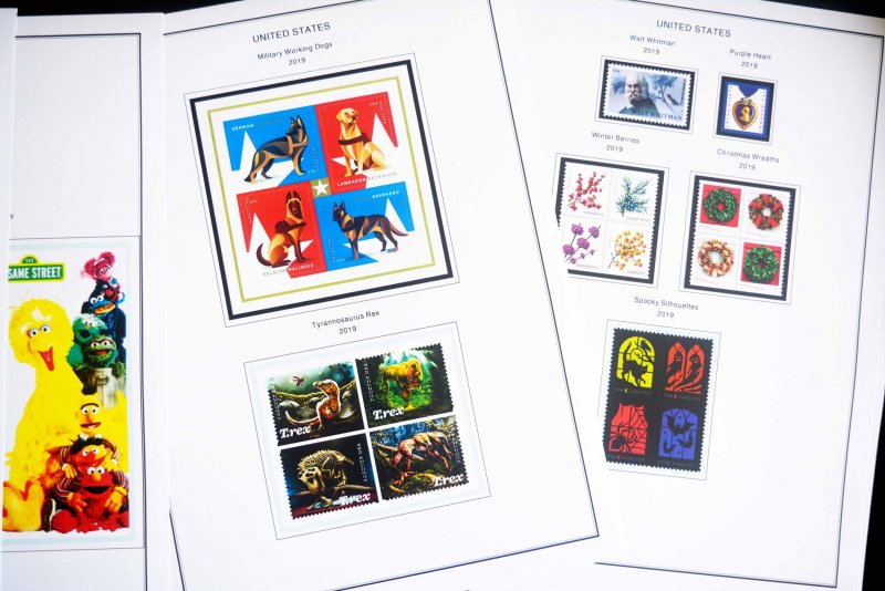 COLOR PRINTED U.S.A. 2011-2020 STAMP ALBUM PAGES (101 illustrated pages)