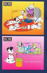 GAMBIA - Sc 1904-1909 - FVF MNH - six S/S -- DISNEY - dog - 101 Dalmatians 1997