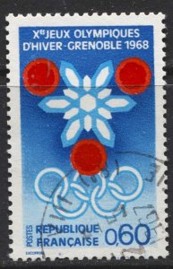 France #1176 Snow Crystal and Olympic Rings Used CV$0.30