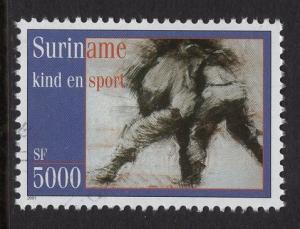 Surinam  #1266b  used  2001  children`s sports  5000f  blue