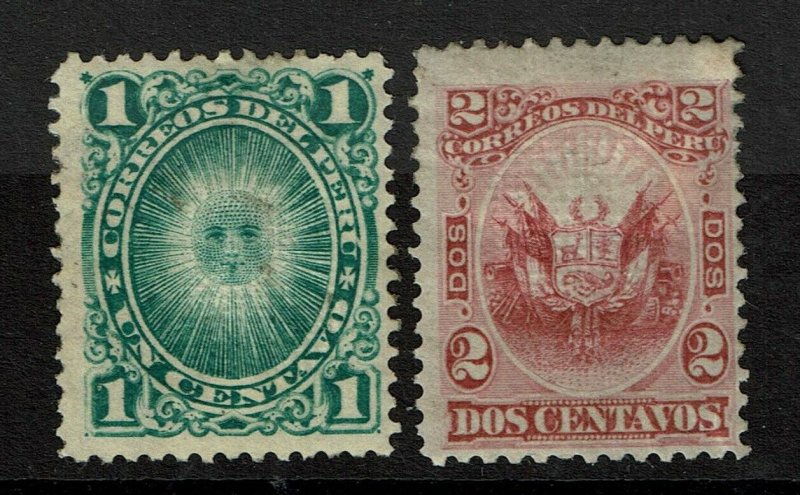 Peru SC# 30 and 31, Mint Hinged, Hinge Rems, 30 sm, shallow top/ctr thin -S11754