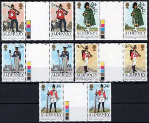 ZAYIX Alderney 23-27 MNH Gutter Pairs Military Regimental Uniforms 092023SM85M