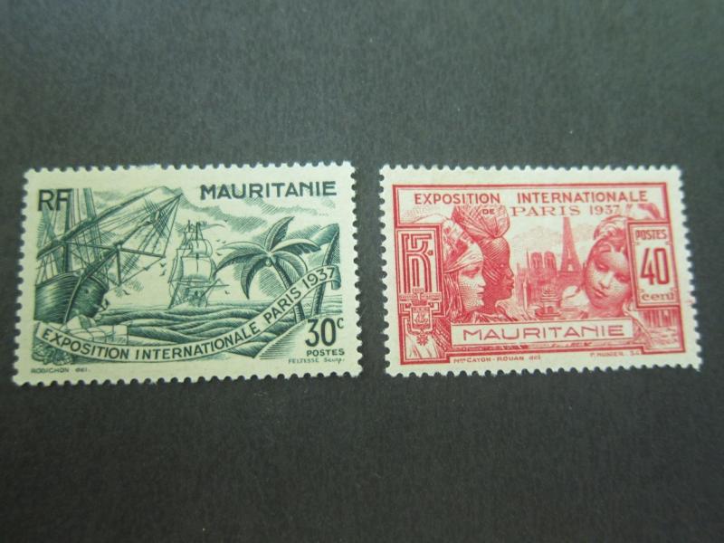 French Mauritania 1937 Sc 70,71 MH