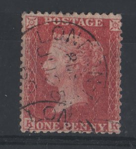 GB 1854 1d red plate 56 KK sg40 very fine used crisp London cds