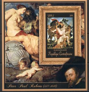 Central Africa Art Nude Erotic Peter Paul Rubens complete MNH stamp set