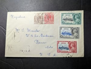 1935 Registered Grenada Cover Denver CO USA