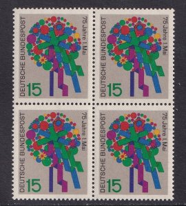 Germany  #926  MNH  1965  May day .  bouquet of flowers. block of 4