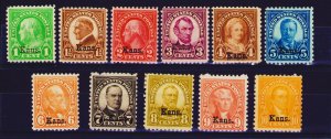 US Kansas Overprint Set MH