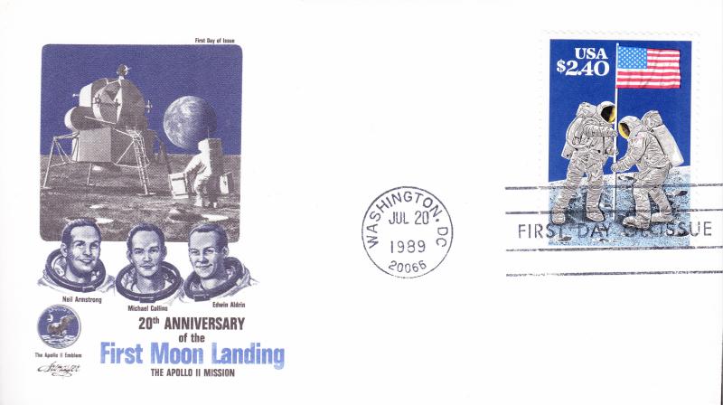 Space Apollo Moon Landing High Face Value Stamps on First Day Covers