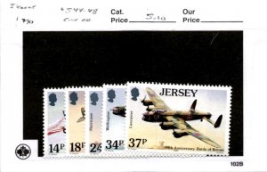 Jersey, Postage Stamp, #544-548 Mint NH, 1990 Airplane (AB)