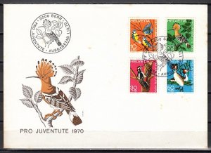 Switzerland, Scott cat. B394-B397. Various Birds issue. First day cover. ^