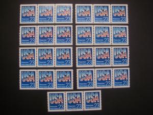 Scott 2606, 23c USA Presort Flag, PNC3 Collection of 9 Diff, MNH Coil Beauties