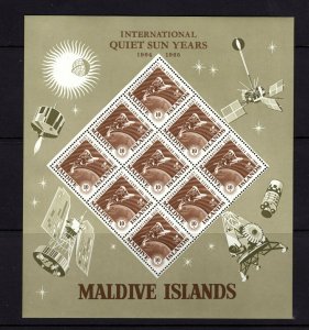 Maldive Islands  #147-50  (1965 Quiet Sun Year set in sheets of 9 ) VFMNH CV $18