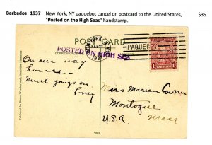 Barbados 1937 Postcard