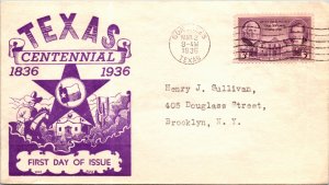 1936 MARCH 2 TEXAS #776 FIRST DAY WASHINGTON CACHET  ( Postal History ), 1936