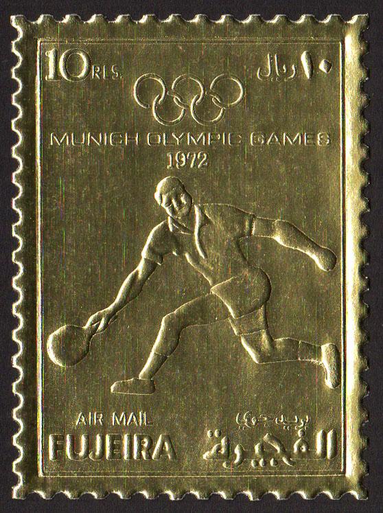 Fujeira Mi #1280A  mnh - 1972 Summer Olympics Munich - tennis - perf - gold foil