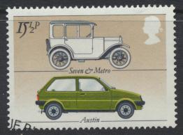 Great Britain  SG 1198 SC# 1002 Used / FU with First Day Cancel-  Motor Cars