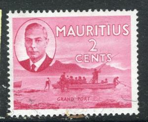 MAURITIUS;  1950 early GVI issue fine Mint hinged 2c. value