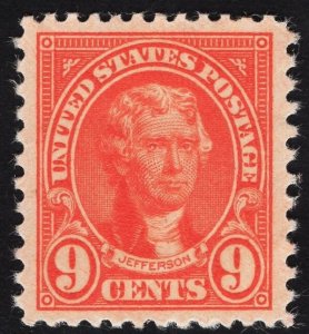 US #641 9c Rose Jefferson MINT NH OG SCV $3