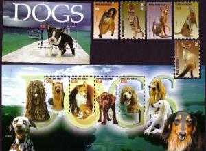 Papua NG Cats and Dogs 5v+Sheetlet +MS SG#1107-MS1113 SC#1195-1201