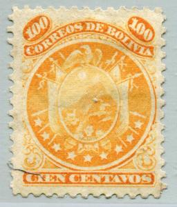 BOLIVIA #13 Fine-Very Fine OG Issue - SOME FADING - COAT OF ARMS - S7785