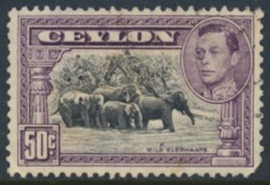 Ceylon  SC# 286 Used perfin perf 12 see details and scans 